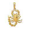 14k Yellow Gold Scorpion Pendant with Open Back 3/4in