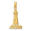 14k Yellow Gold Cape May Lighthouse Pendant 3/4in