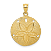 14k Yellow Gold Laser-Cut Sand Dollar Pendant 3/4in