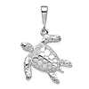 14 White Gold Sea Turtle Pendant with Polished Finish 3/4in