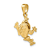 14k Yellow Gold 3-D Moveable Frog Pendant