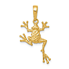 14k Yellow Gold Tree Frog Pendant 3/4in