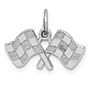 14k White Gold Checkered Flags Charm