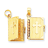 14kt Yellow Gold 1/2in Lord's Prayer Bible Pendant