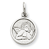 14k White Gold 1/2in Polished & Satin Raphael Angel Charm