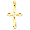 14kt Yellow Gold 1 1/8in Cross Pendant with Cut Out Center