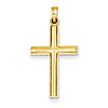 14k Yellow Gold Open Back Cross Pendant 1 1/8in