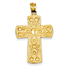 14k Yellow Gold Serenity Prayer Cross Pendant 1 1/4in
