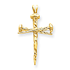 14kt Yellow Gold 1 5/8in Polished Nails Cross Pendant