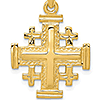 14kt Yellow Gold 3/4in Jerusalem Cross Pendant