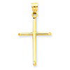 14kt Yellow Gold 1 1/16in Beveled Cross