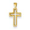 14k Yellow Gold 1/2in Outline Cross Charm