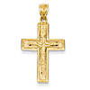 14kt Yellow Gold 1in Polished Crucifix Cross