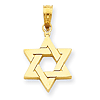 14k Yellow Gold 9/16in Polished Star of David Pendant