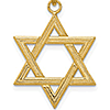 Star of David Pendant with Fine Lines 3/4in 14k Yellow Gold