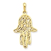 14k Yellow Gold 1 1/8in Filigree Chamseh Pendant