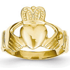14kt Yellow Gold Solid Back Claddagh Ring