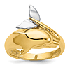 14k Two-tone Gold Dolphin Ring