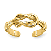 14k Yellow Gold Love Knot Toe Ring