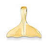 Whale Tail Pendant 5/8in 14k Yellow Gold
