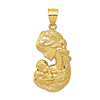 14k Yellow Mother Holding Child Pendant 1in