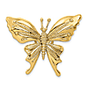14k Yellow Gold Beaded Butterfly Slide 1in