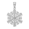 14k White Gold Snowflake Pendant 3/4in