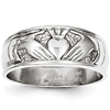14kt White Gold 7mm Ladies' Claddagh Band