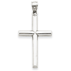 14k White Gold Polished Latin Cross Pendant 1 1/8in