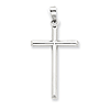 14k White Gold Polished Hollow Cross Pendant 1 1/4in