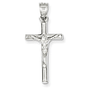14kt White Gold 15/16in Hollow Crucifix