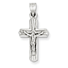 14kt White Gold 3/4in Reversible Crucifix Cross Pendant