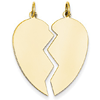 14kt Yellow Gold 1in Two Piece Heart Pendant