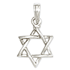 14k White Gold 1/2in 3-D Star of David Pendant