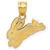 14k Yellow Gold Dashing Rabbit Pendant 1/2in