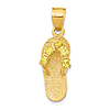 14k Yellow Gold Yellow CZ Flip Flop Pendant
