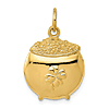 14k Yellow Gold Pot of Gold Charm 5/8in