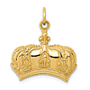 14k Yellow Gold Fleur De Lis Crown Pendant