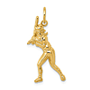 14k Yellow Gold Softball Batter Pendant 1in