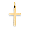 14k Yellow Gold Simple Latin Cross Pendant 1in