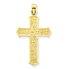 14k Yellow Gold Passion Cross Pendant with Tiny Crosses 1in