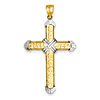 14kt Two-tone Gold 1 5/8in Wrapped Cross Pendant