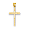 14kt Yellow Gold 1in Diamond-Cut Latin Cross Pendant
