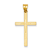 14kt Yellow Gold 1 1/4in Diamond-Cut Latin Cross Pendant
