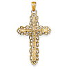 14kt Yellow Gold 1 3/8in INRI Large Ornate Crucifix