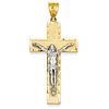 14k Two-tone Gold Diamond-cut Crucifix Pendant 1 5/8in