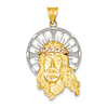 14kt Tri-Color Gold Diamond Cut Jesus Christ Pendant 1.5in