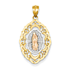 14kt Tri-color Gold 1in Our Lady of Guadalupe Pendant