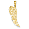 14k Yellow Gold 1in Angel Wing Pendant