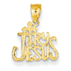 14k Yellow Gold Try Jesus Charm 7/16in